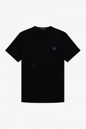 Black Fred Perry 1952 Graphic Men's T Shirts | SG1425XYUF