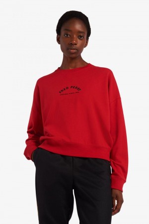 Black Fred Perry Arch Branded Women's Sweatshirts | SG1053EBCX