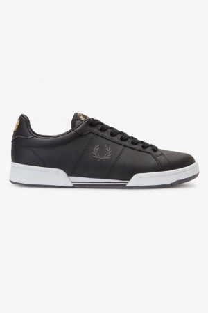 Black Fred Perry B722 Men's Shoes | SG1946LISH