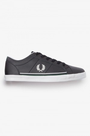 Black Fred Perry Baseline Men's Shoes | SG1937PJJQ