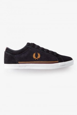 Black Fred Perry Baseline Men's Shoes | SG1938AHKP