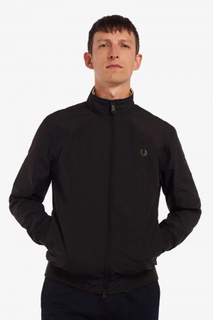 Black Fred Perry Brentham Men's Jackets | SG1869ZUTG