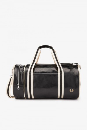 Black Fred Perry Classic Barrel Men's Bags | SG2019FDNM