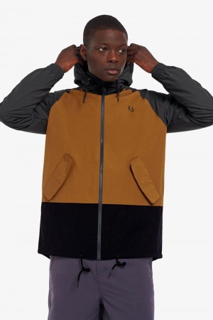 Black Fred Perry Colour Block Sailing Men's Jackets | SG1864GSOL