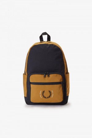 Black Fred Perry Contrast Ripstop Men's Backpacks | SG2025ZUTG