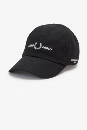 Black Fred Perry Flock Laurel Wreath Men's Hats | SG1975CTVE