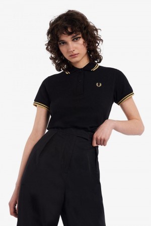 Black Fred Perry G12 Women's Polo Shirts | SG1091JPQJ