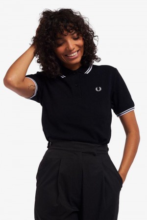 Black Fred Perry G3600 Women's Polo Shirts | SG1089LISH