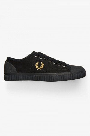 Black Fred Perry Hughes Low Men's Shoes | SG1916GSOL