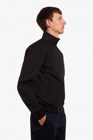 Black Fred Perry J7320 Men's Jackets | SG1836DFMN