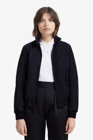 Black Fred Perry J7412 Women's Jackets | SG1142KORI