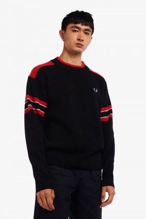 Black Fred Perry K2802 Men's Knitwear | SG1746SGLO