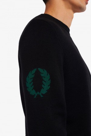 Black Fred Perry K2803 Men's Knitwear | SG1745DFMN