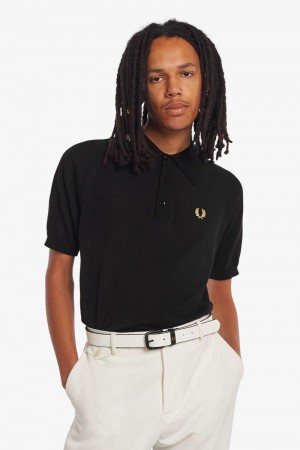 Black Fred Perry K7303 Men's Knitwear | SG1736CTVE