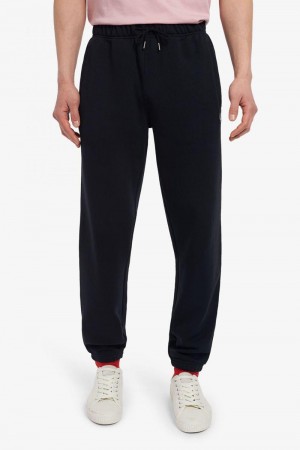 Black Fred Perry Loopback Sweat Women's Pants | SG1104RVDW