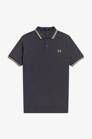 Black Fred Perry M3600 Men's Polo Shirts | SG1628MQZA