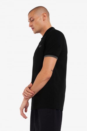 Black Fred Perry M3600 Men's Polo Shirts | SG1646ILHS