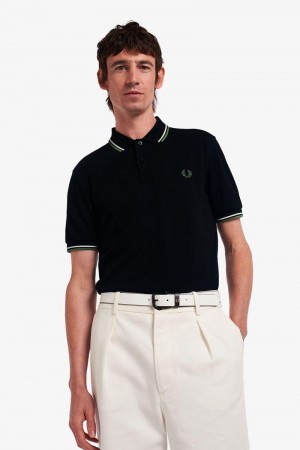 Black Fred Perry M3600 Men's Polo Shirts | SG1648YXFU