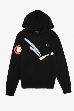 Black Fred Perry M3841 Men's Sweatshirts | SG1452ZUTG