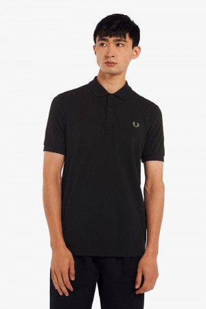 Black Fred Perry M6000 Men's Polo Shirts | SG1585JPQJ