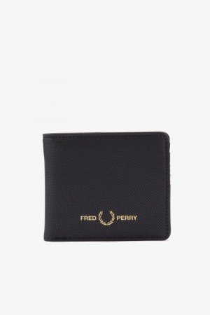 Black Fred Perry Piqué Texturd Billfold Men's Bags | SG1998LISH