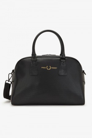 Black Fred Perry Piqué Textured Grip Men's Bags | SG1996JPQJ