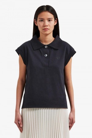 Black Fred Perry SG6011 Women's Polo Shirts | SG1077TCEV