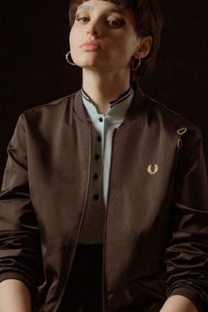 Black Fred Perry SJ3006 Women's Jackets | SG1137VRWD