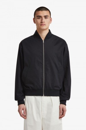 Black Fred Perry SJ6000 Men's Jackets | SG1802TCEV