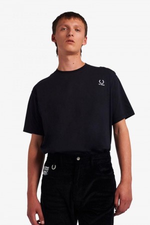 Black Fred Perry SM1950 Men's T Shirts | SG1290MQZA