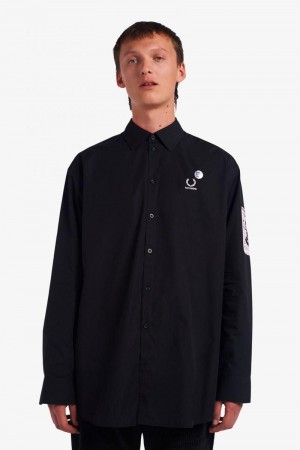 Black Fred Perry SM1955 Men's Shirts | SG1521EBCX