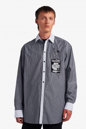 Black Fred Perry SM1957 Men's Shirts | SG1520RVDW