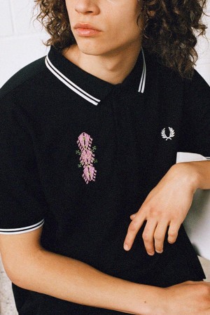 Black Fred Perry SM3180 Men's Polo Shirts | SG1568ILHS