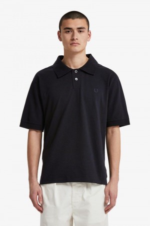 Black Fred Perry SM6001 Men's Polo Shirts | SG1567OKIR