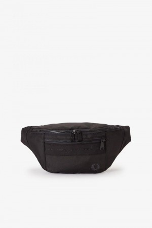 Black Fred Perry Tonal Tape Tricot Crossbody Women's Bags | SG1220KORI