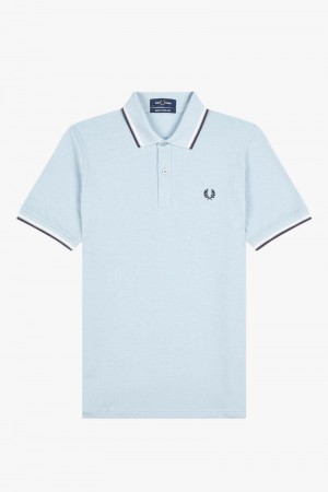 Blue Fred Perry M12 Men's Polo Shirts | SG1672ILHS