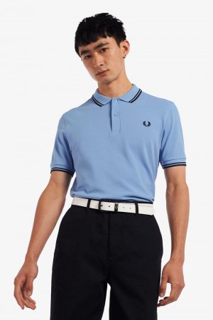 Blue Fred Perry M3600 Men's Polo Shirts | SG1608ZUTG