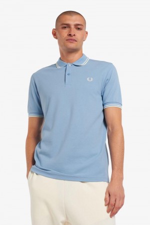 Blue Fred Perry M3600 Men's Polo Shirts | SG1609LISH