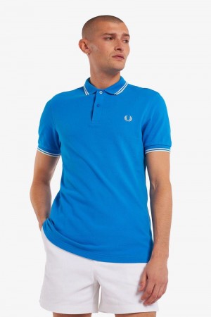 Blue Fred Perry M3600 Men's Polo Shirts | SG1626WNBY