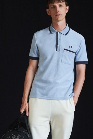 Blue Fred Perry M3845 Men's Polo Shirts | SG1589DFMN