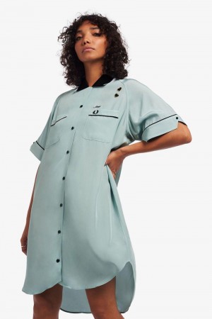 Blue Fred Perry SD3003 Women's Dress | SG1170HAPK