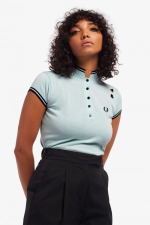 Blue Fred Perry SK3004 Women's Knitwear | SG1121DFMN