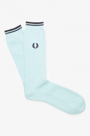 Blue Fred Perry Tipped Men's Socks | SG1876QMAZ