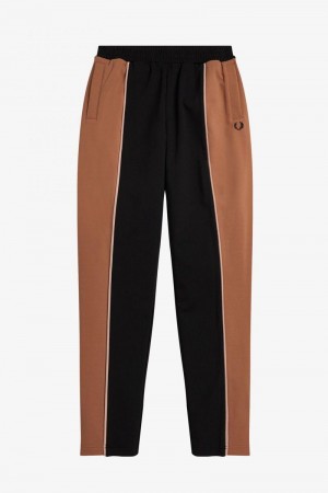 Bronze Fred Perry Colour Block Sweat Women's Pants | SG1107QMAZ