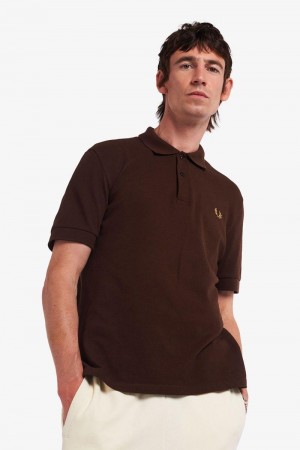 Brown Fred Perry M3846 Men's Polo Shirts | SG1588FDNM