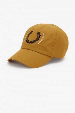 Camel Fred Perry Laurel Wreath Ripstop Men's Hats | SG1971KORI