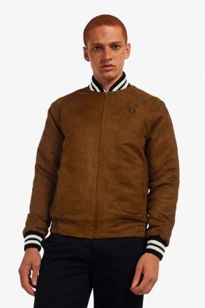 Dark Brown Fred Perry J2848 Men's Jackets | SG1847BEXC