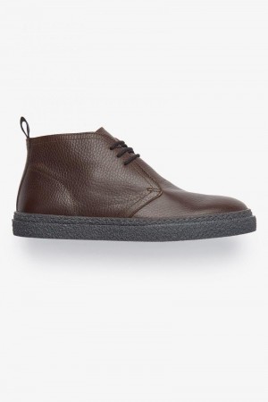 Dark Chocolate Fred Perry Hawley Men's Shoes | SG1921ZUTG