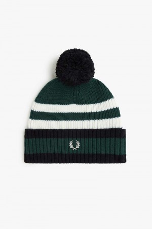 Dark Green Fred Perry Chunky Tipped Men's Beanie | SG1990AHKP