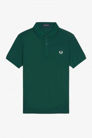 Dark Green Fred Perry M6000 Men's Polo Shirts | SG1582ZUTG